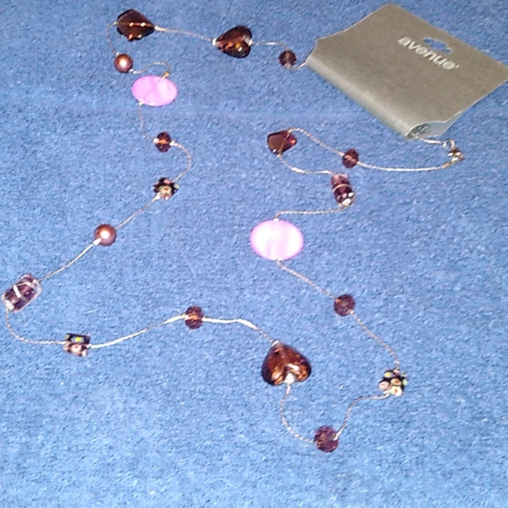 Purple and silver beaded Necklace